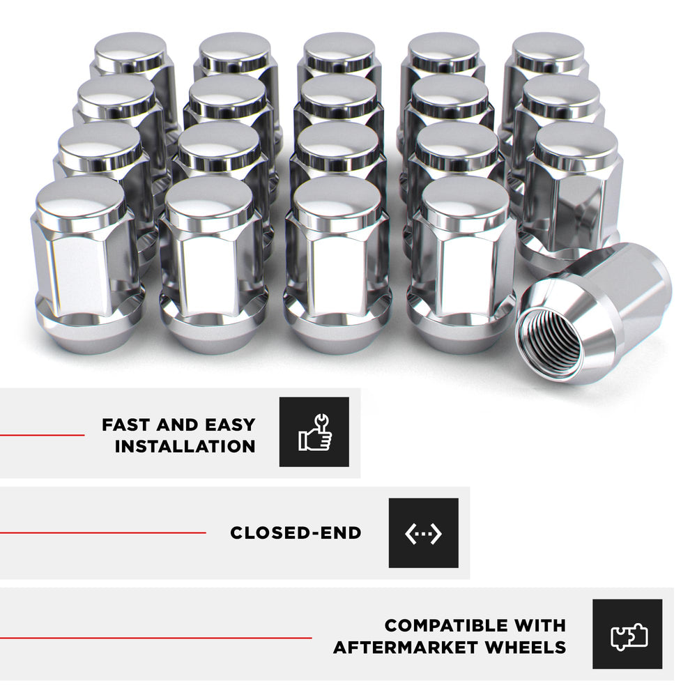 White Knight lug nuts installed on alloy wheel enhancing wheel appearance