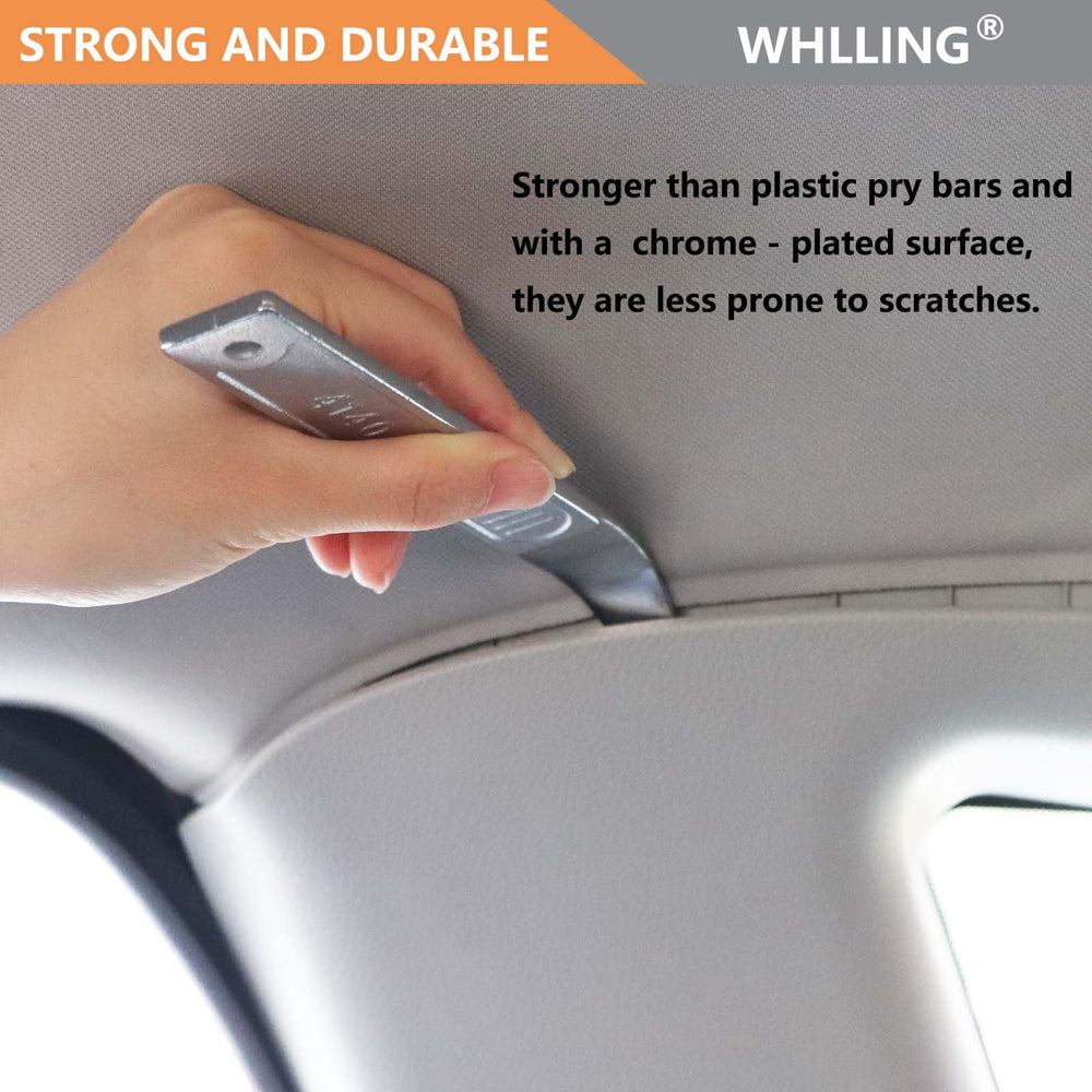 WHLLING pry bar size comparison next to ruler showing portable 6.65 inch length