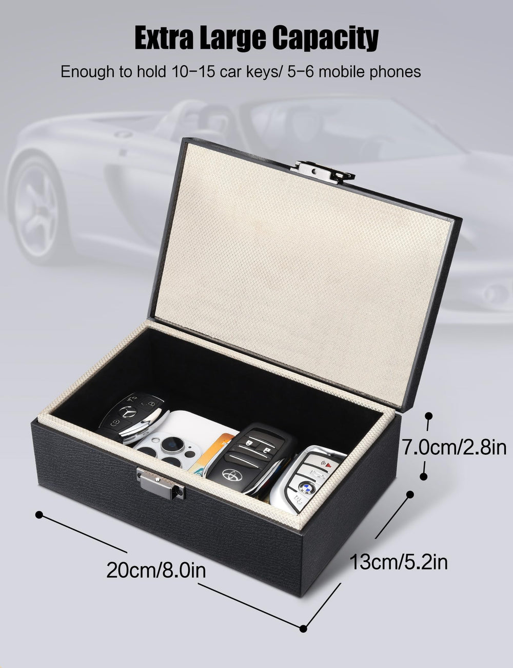 WHonor Faraday Box in hand showing size and durable ABS resistance benefit