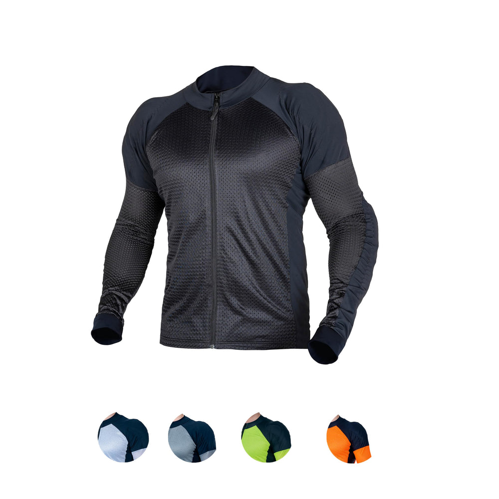 WICKED STOCK front view mesh armored shirt showing breathable design and cooling benefit