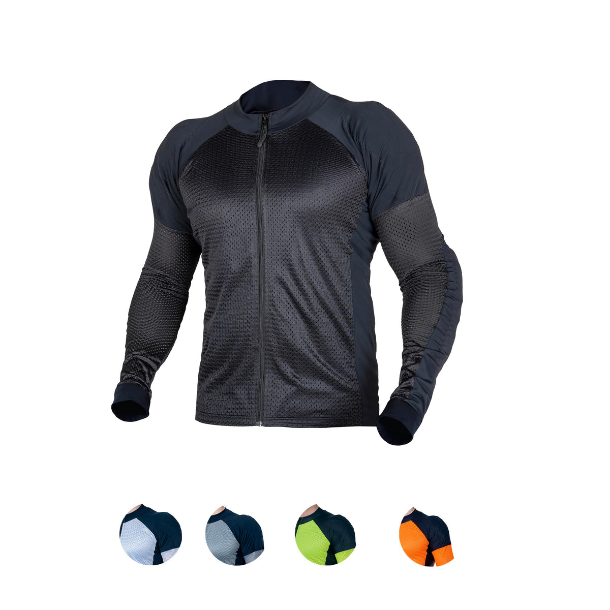 WICKED STOCK front view mesh armored shirt showing breathable design and cooling benefit