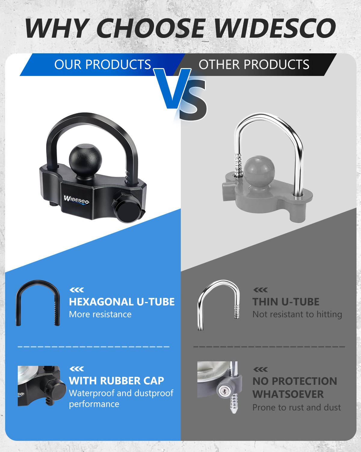 Widesco lock held in hand for scale showing compact size and easy handling