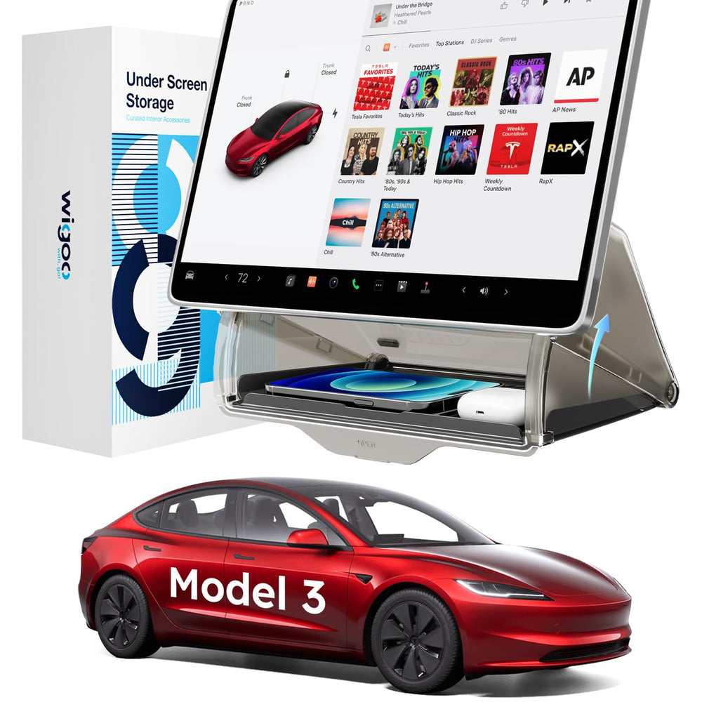 Wigoo front view under-screen organizer showcasing hidden clean finish and neat storage