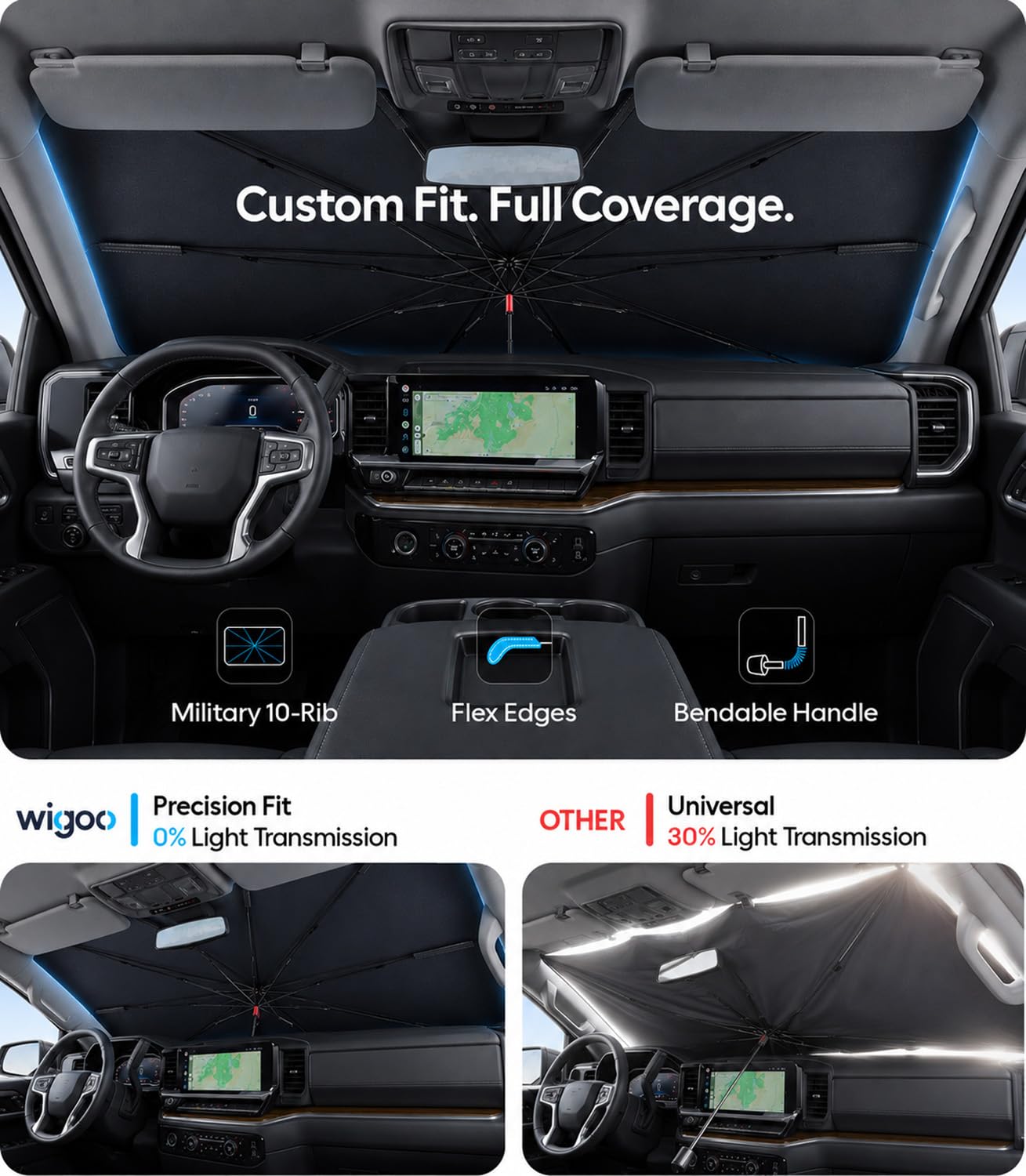 Wigoo rubber-coated handle detail protects interior surfaces
