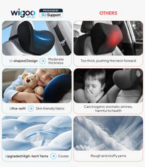 Wigoo neck and lumbar installed in car seat for improved driving posture