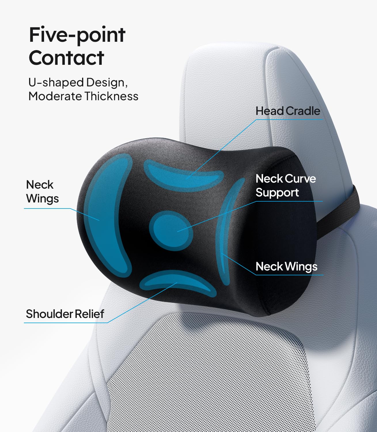 Wigoo lumbar cushion side profile showing ergonomic triple-contour support
