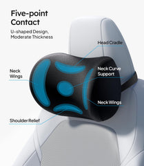Wigoo lumbar cushion side profile showing ergonomic triple-contour support