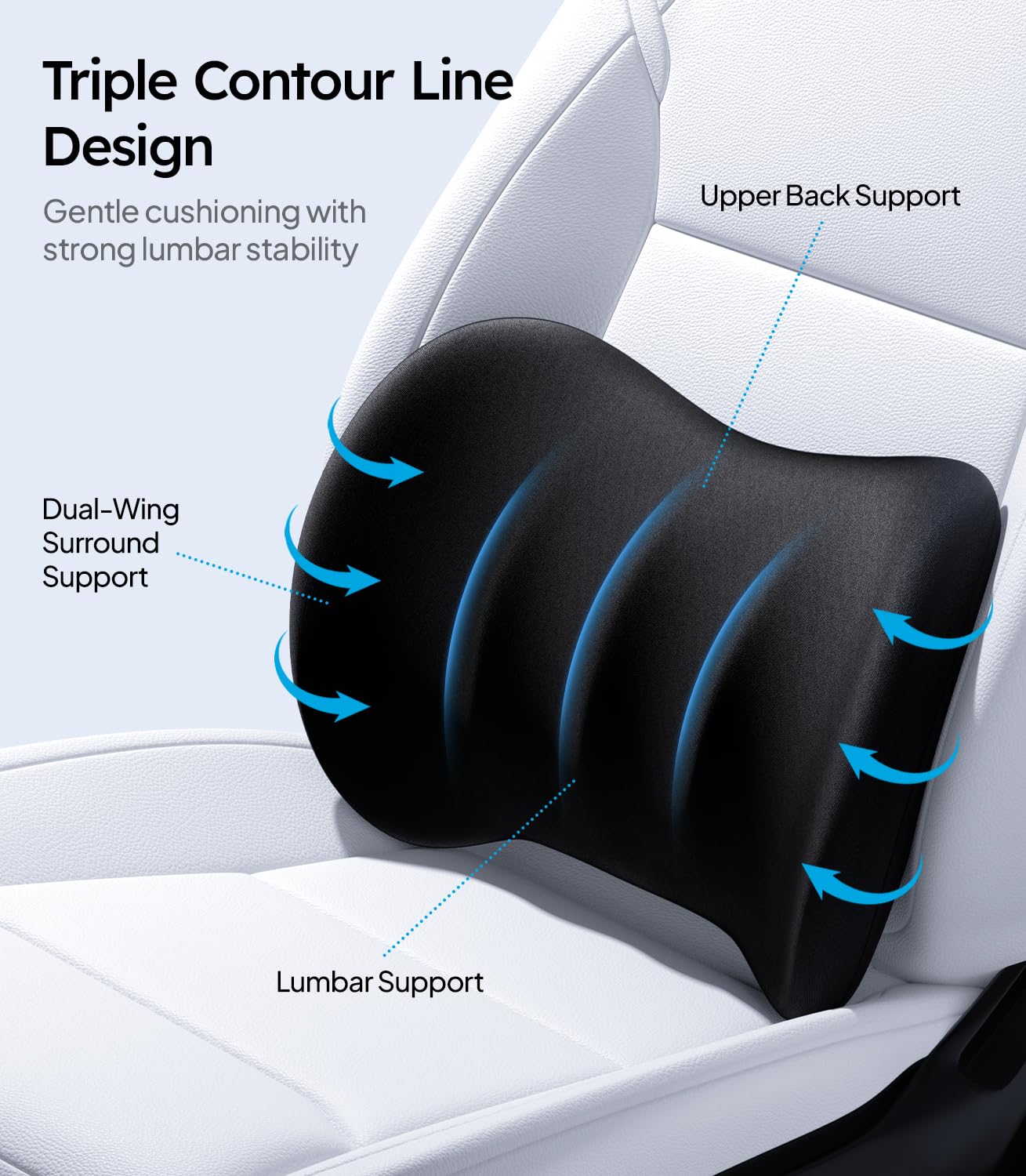 Wigoo lumbar and neck pair positioned on office chair for desk comfort