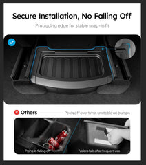 Wigoo side profile showing seat-rail snap-in fit for secure installation