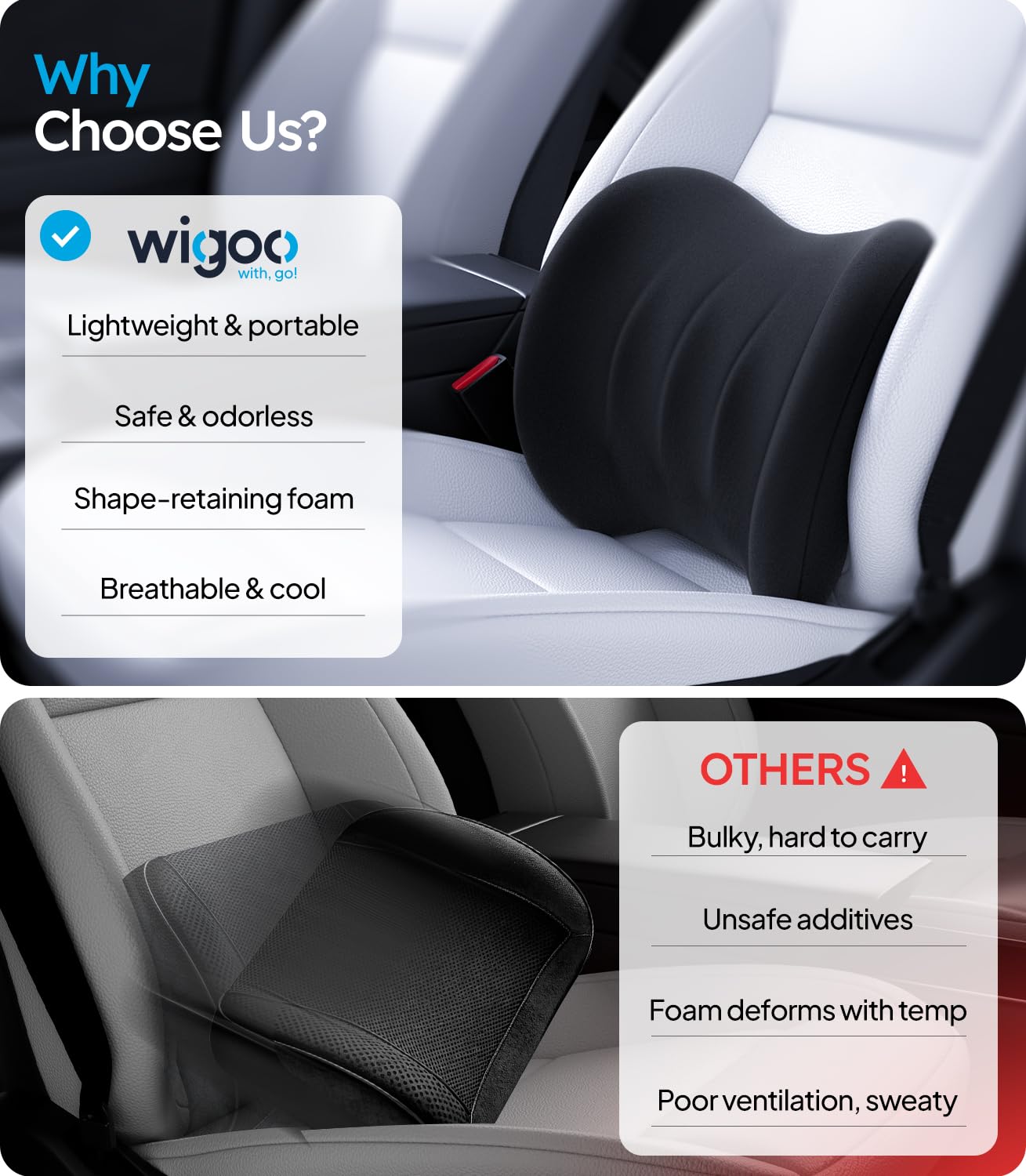 Wigoo zippered cover removed to show easy cleaning and maintenance