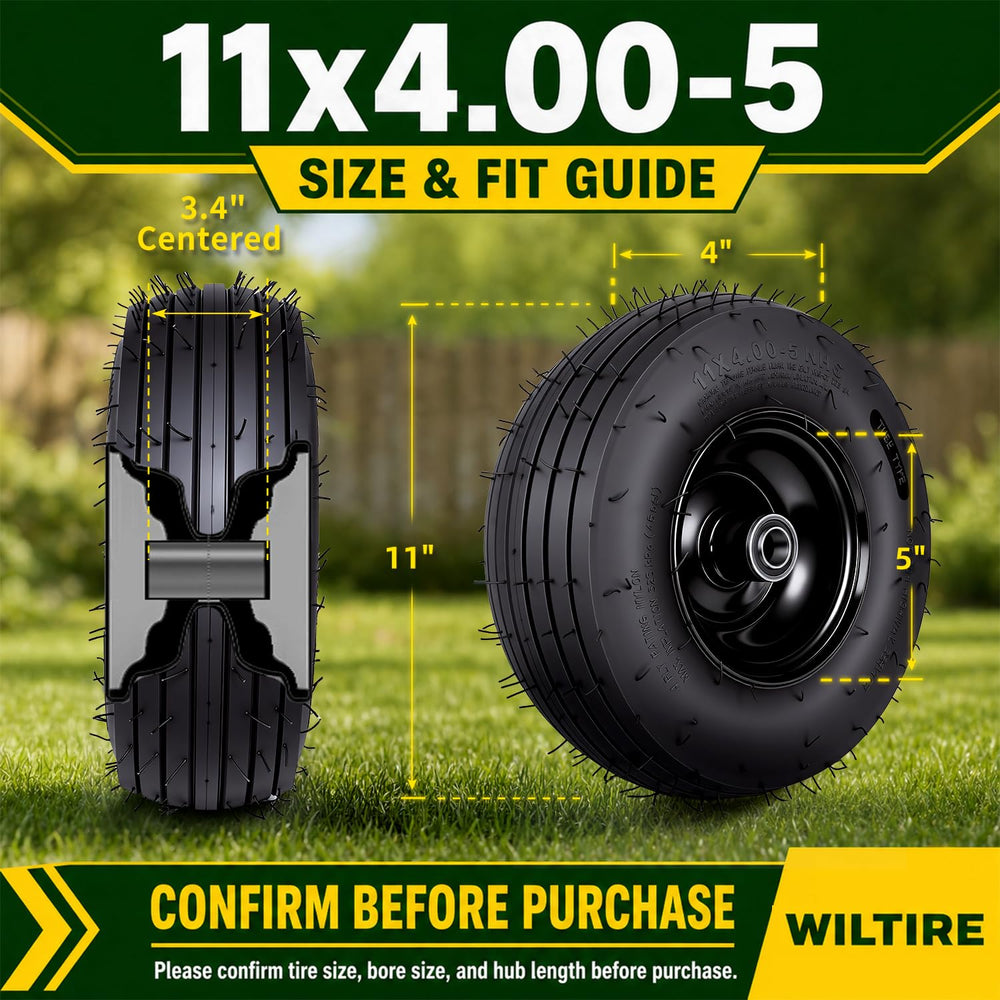 Wiltire wheel on a lawn setting illustrating improved handling and comfort