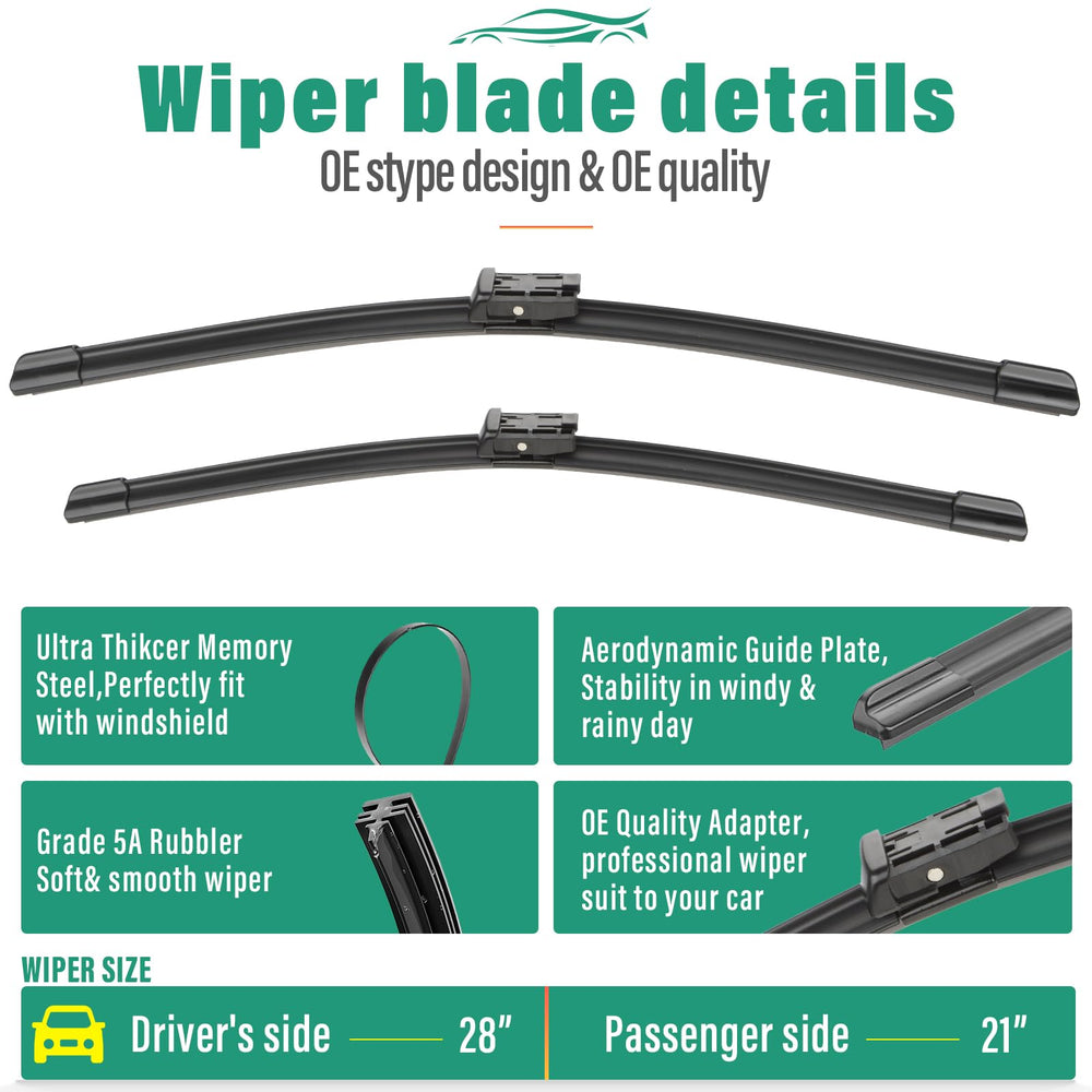 WINDSMILE 21-inch passenger blade detail highlighting smooth wipe