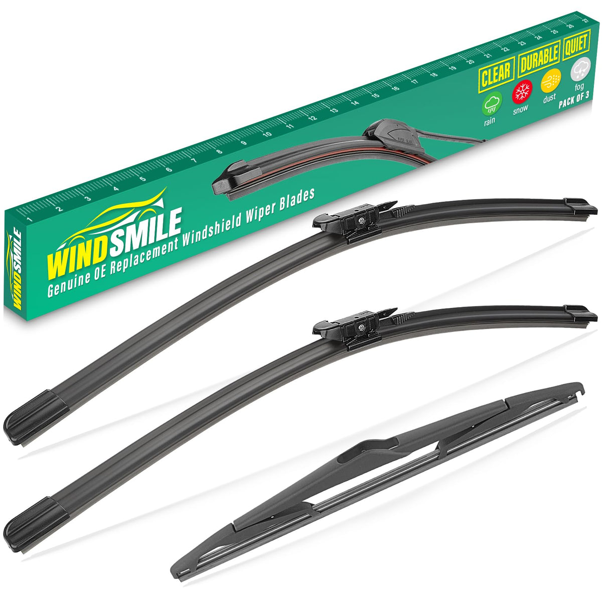 WINDSMILE front packaging showing included 28" blades and benefits