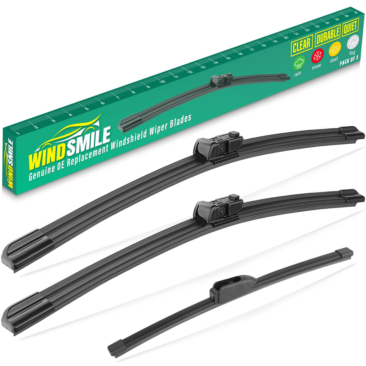 WINDSMILE front packaging showing compatible Jaguar F‑Pace fitment and clear contents