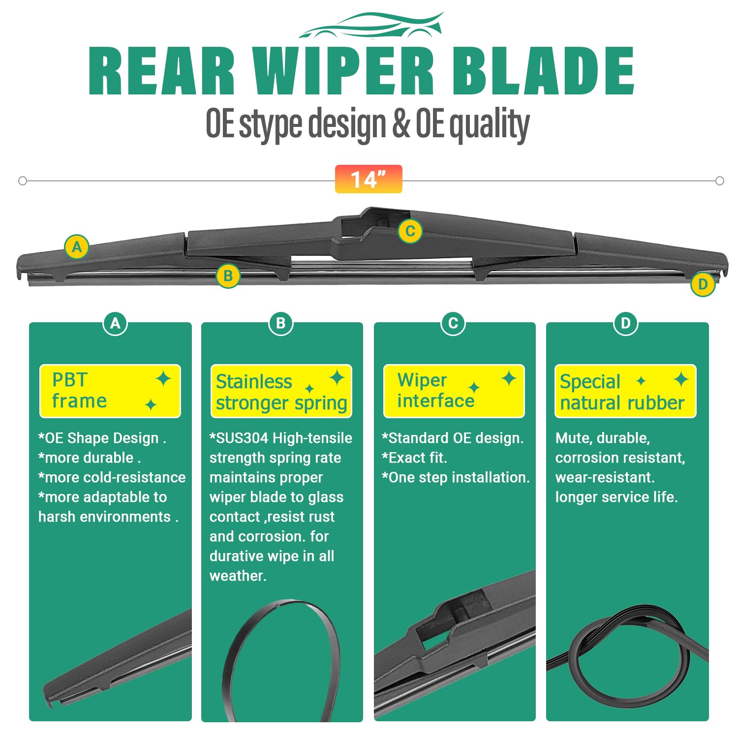 WINDSMILE rear blade on Voyager rear window clearing water effectively