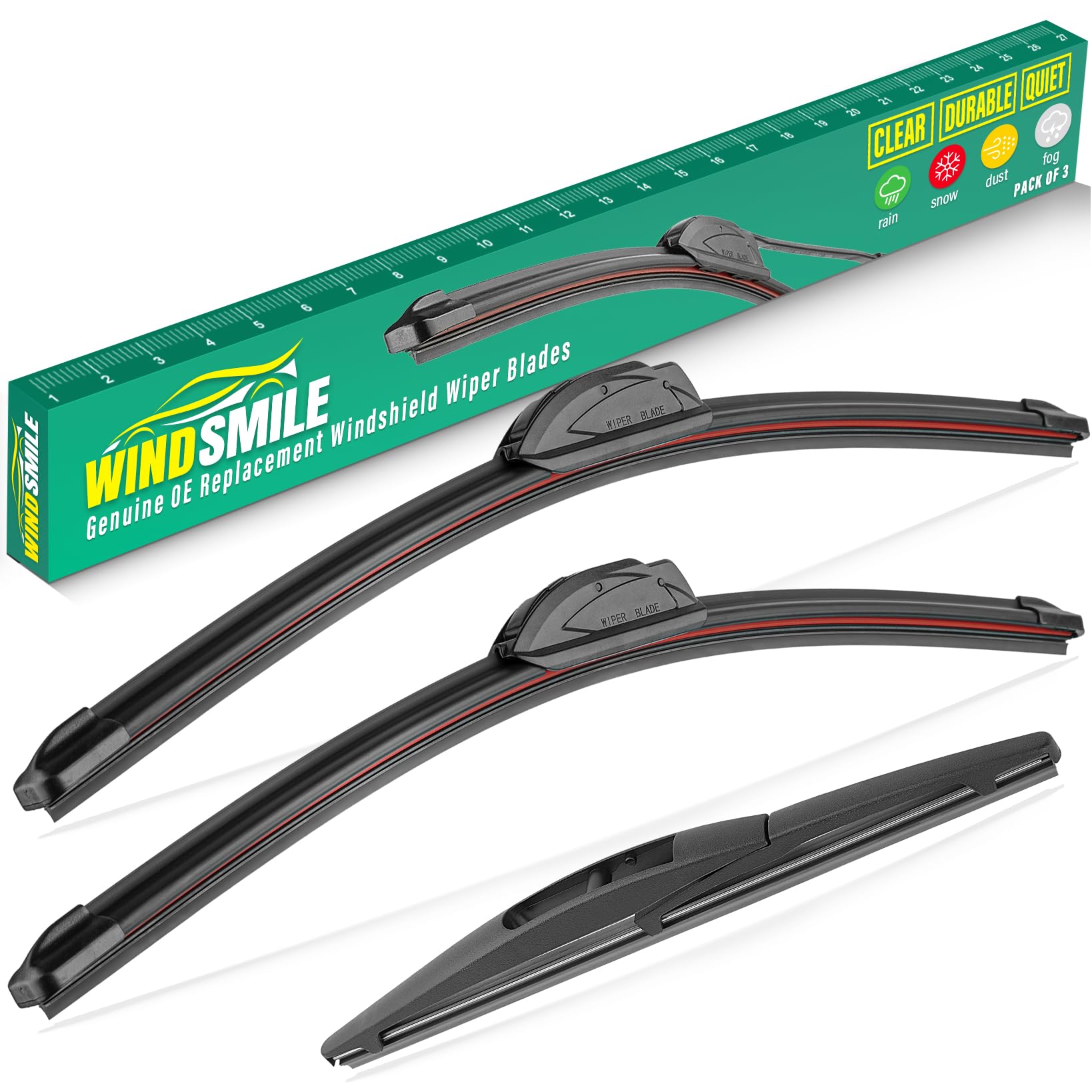 WINDSMILE front packaging showing complete 24" and 19" blades and branding for easy purchase