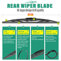 WINDSMILE rear 16-inch blade installed offering clear rear view