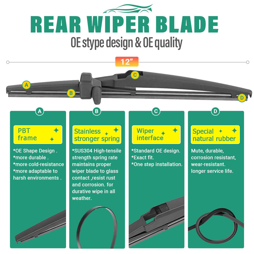 WINDSMILE rear 12-inch wiper mounted on 4Runner highlighting exact rear fit