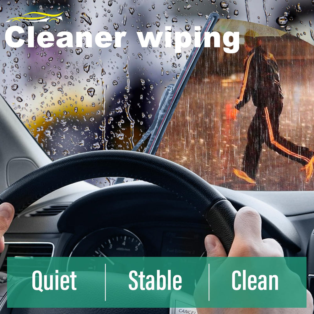 WINDSMILE wiper in use clearing rain for improved driver visibility