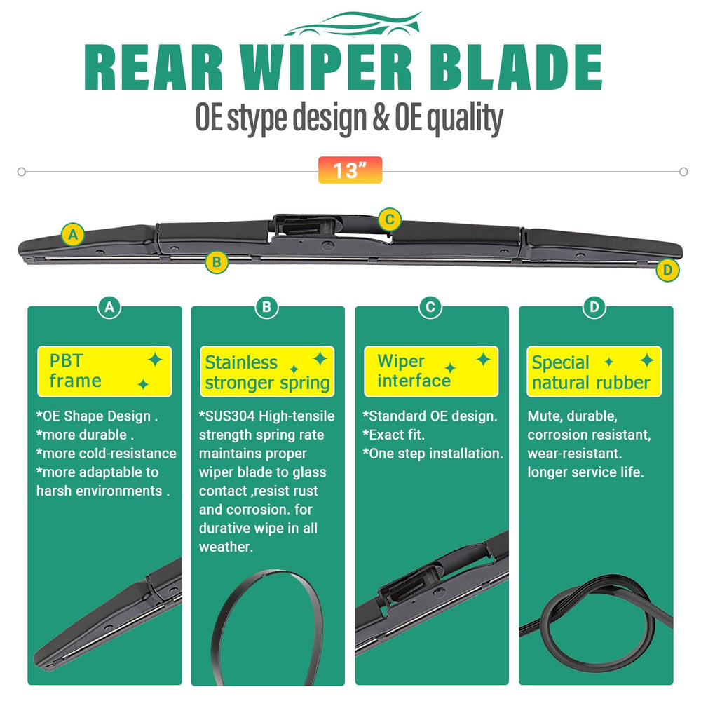 WINDSMILE 16-inch front passenger blade fitted reducing wind noise