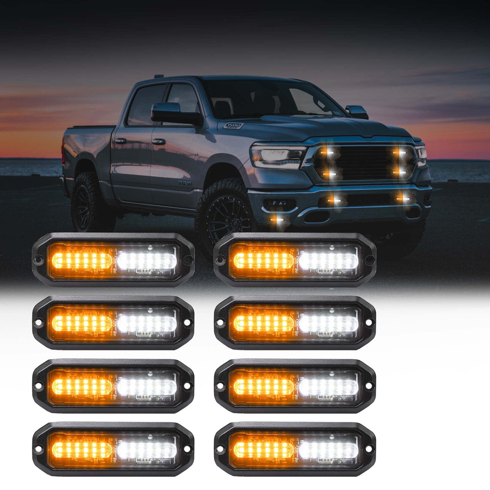 WINECO front view of 8-piece strobe light kit showing compact layout and visibility