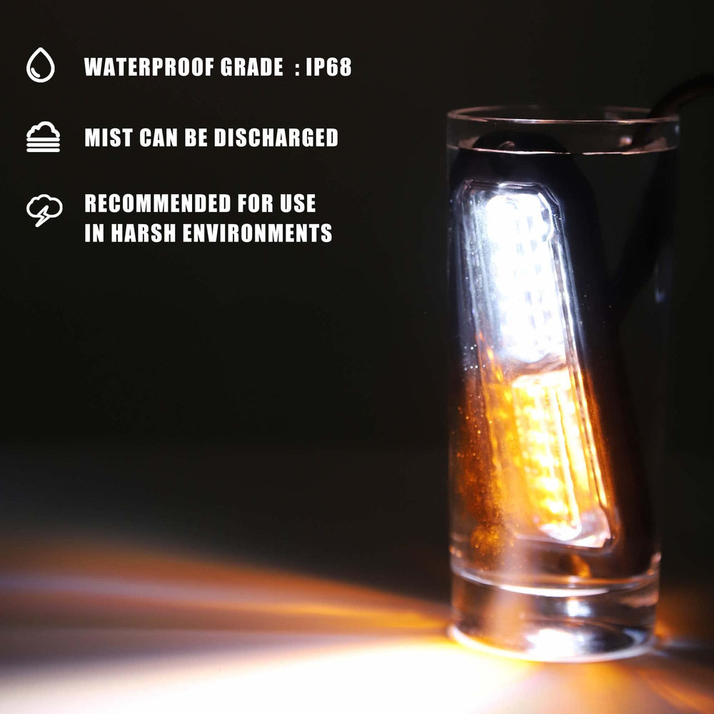 WINECO sealed lens and drain port showing waterproof protection and durability