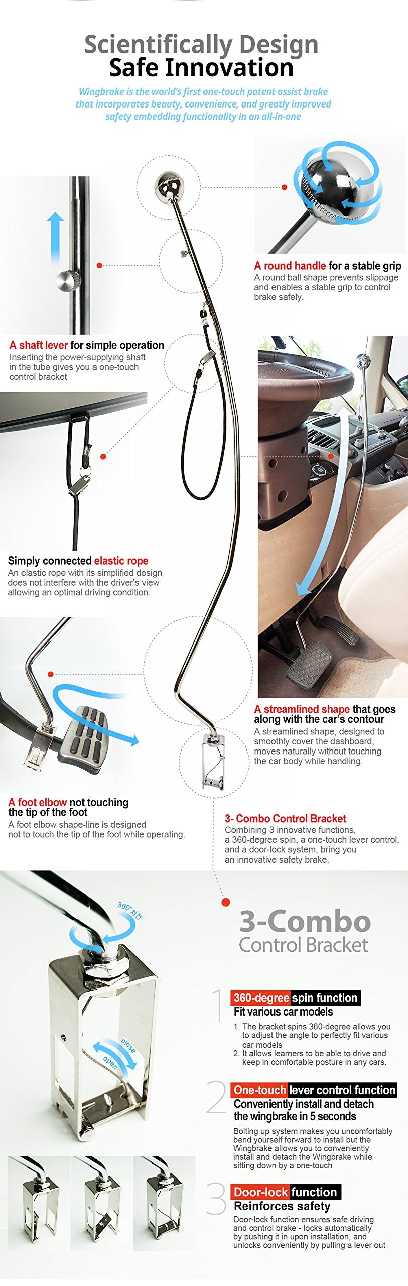 Passenger using Wingbrake lever to assist driving lesson for added control