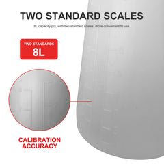 WINMAX visible measurement markings in quarts and liters aiding exact refill amounts