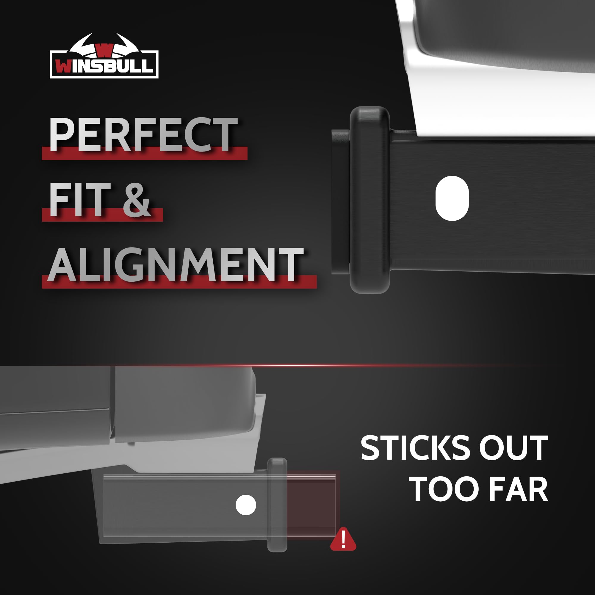 WINSBULL oval pin hole close-up for easier pin alignment benefit