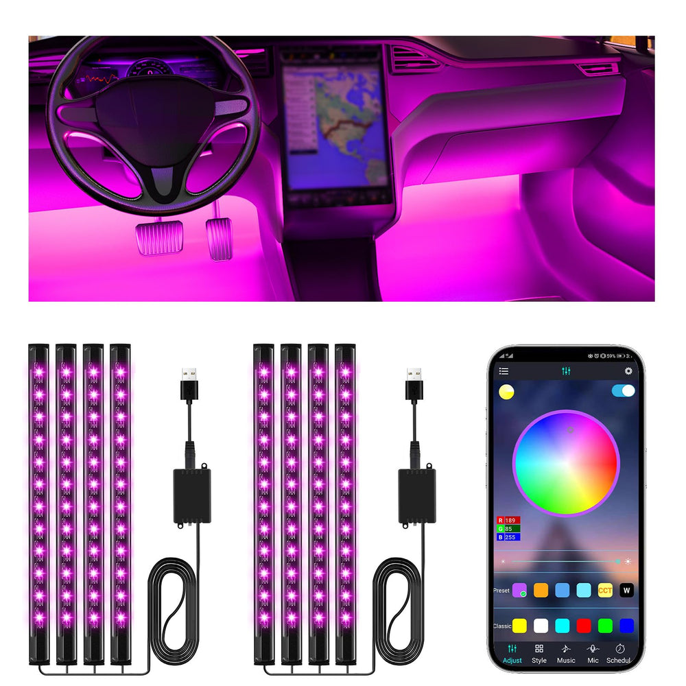 Winzwon front packaging showing two LED strips and accessories for quick setup