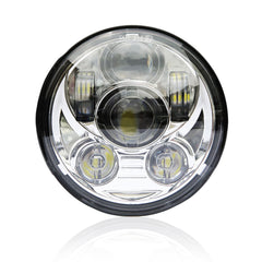 Wisamic front view headlight showing clear lens and DOT badge, improves visibility