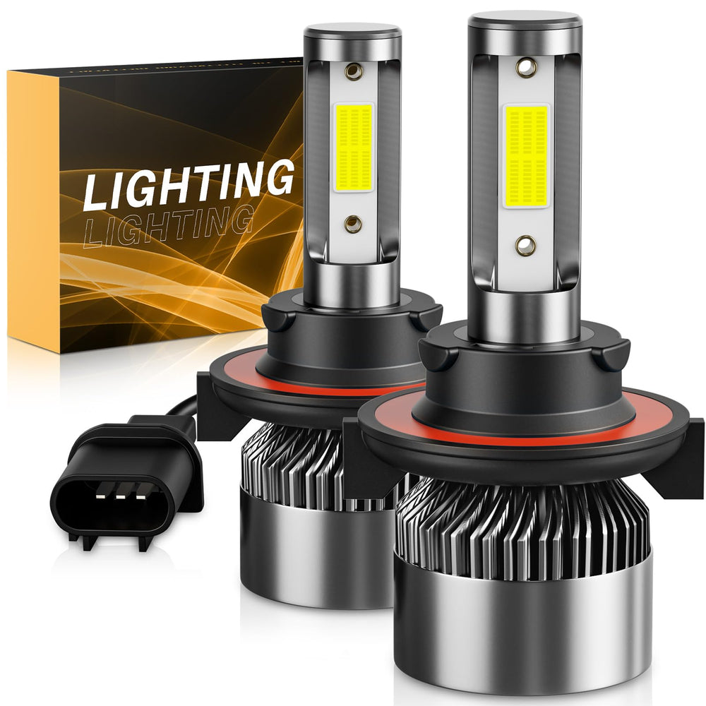 WISONDAP front view of the twin H13/9008 bulbs showing connectors and cooling fins for easy replacement