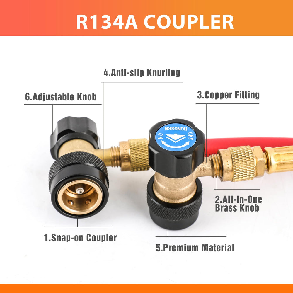 wisscool flow control knob detail demonstrating precise valve control for safer refrigerant handling