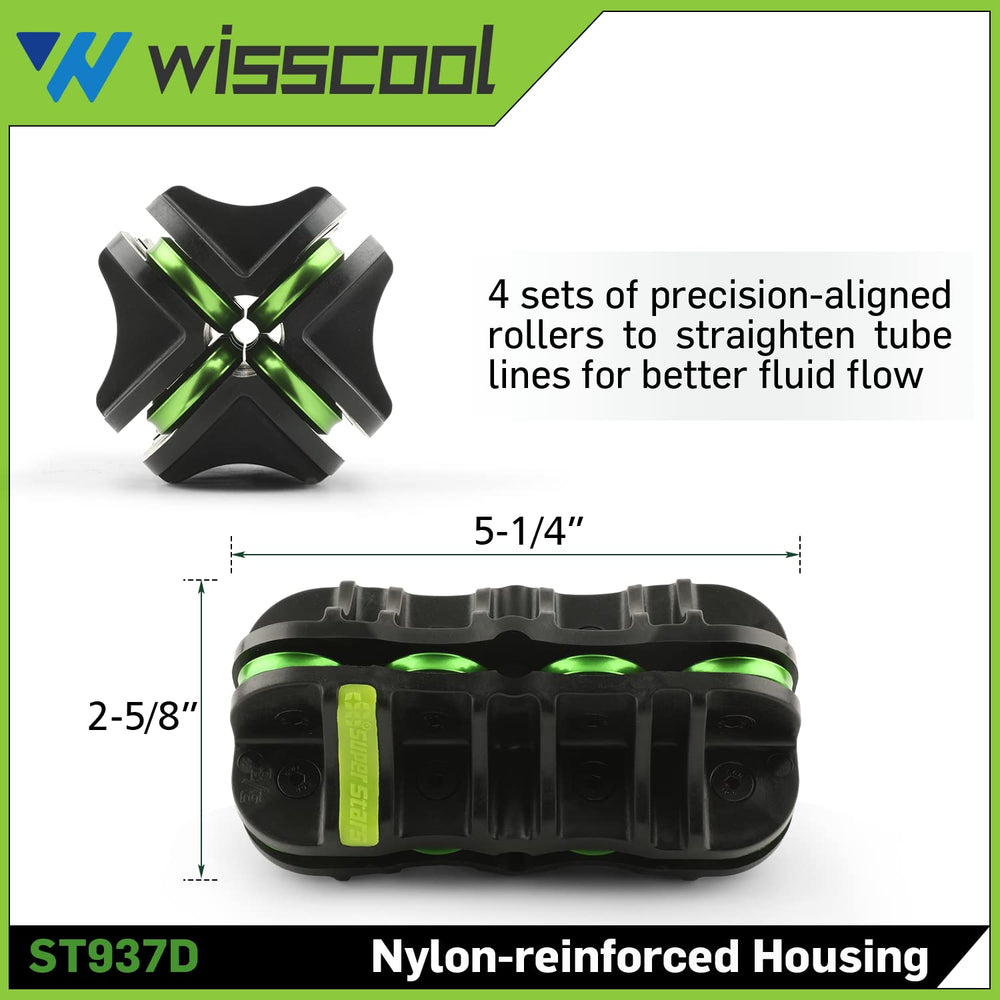 Wisscool before and after tube showing straighter tubing for cleaner installations