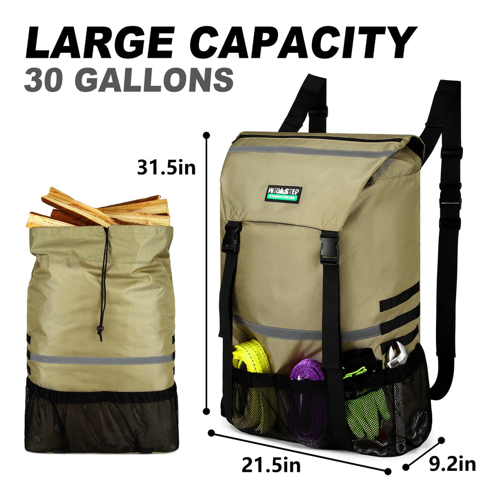 WITSTEP mesh pocket and MOLLE straps holding tools and gear for quick access