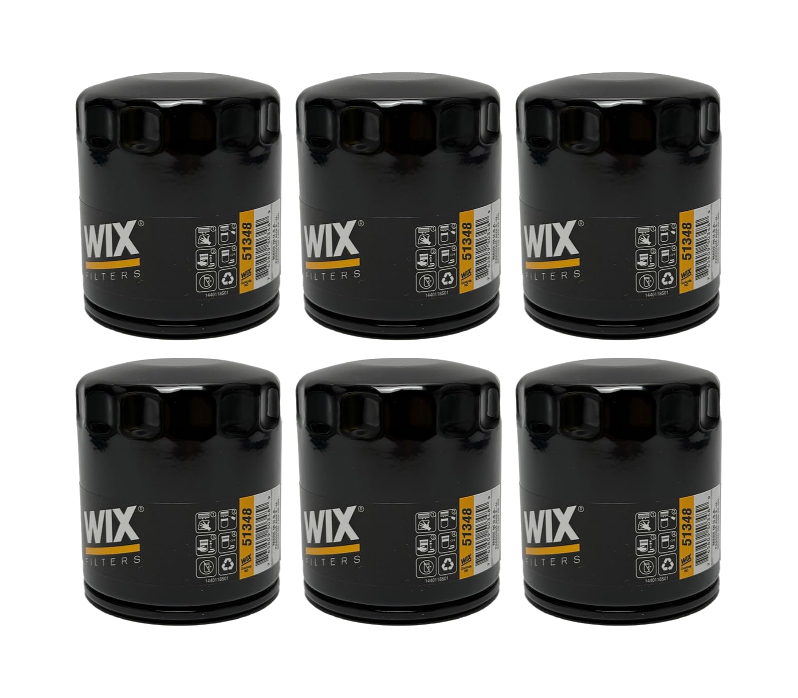 WIX 51348 front packaging showing six-pack and part number benefits
