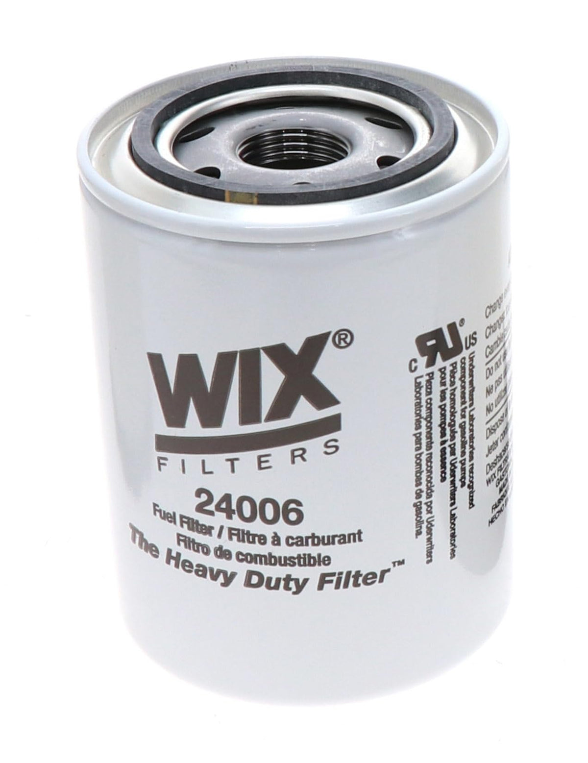 Wix fuel filter front packaging showing model and quick identification benefit