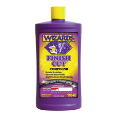 Wizards Finish Cut front label showing product name and size, clear identification benefit