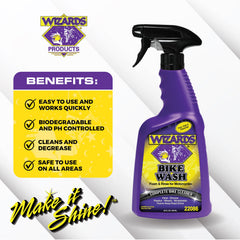 Wizards foaming cleaner on wheel lifting brake dust and oil for easier removal