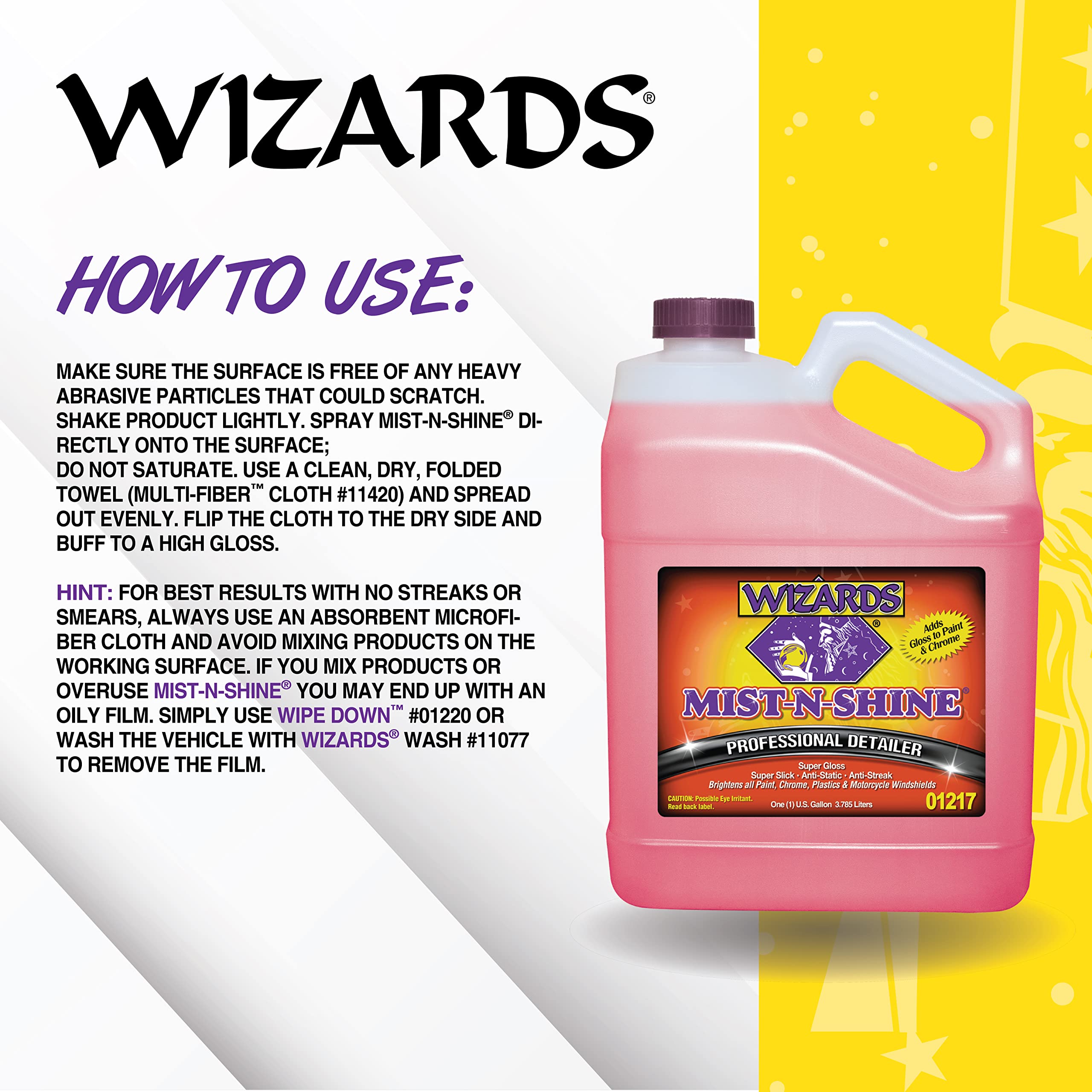Wizards detailer wiped on car paint demonstrating lift of dust