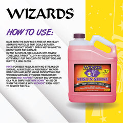 Wizards detailer wiped on car paint demonstrating lift of dust