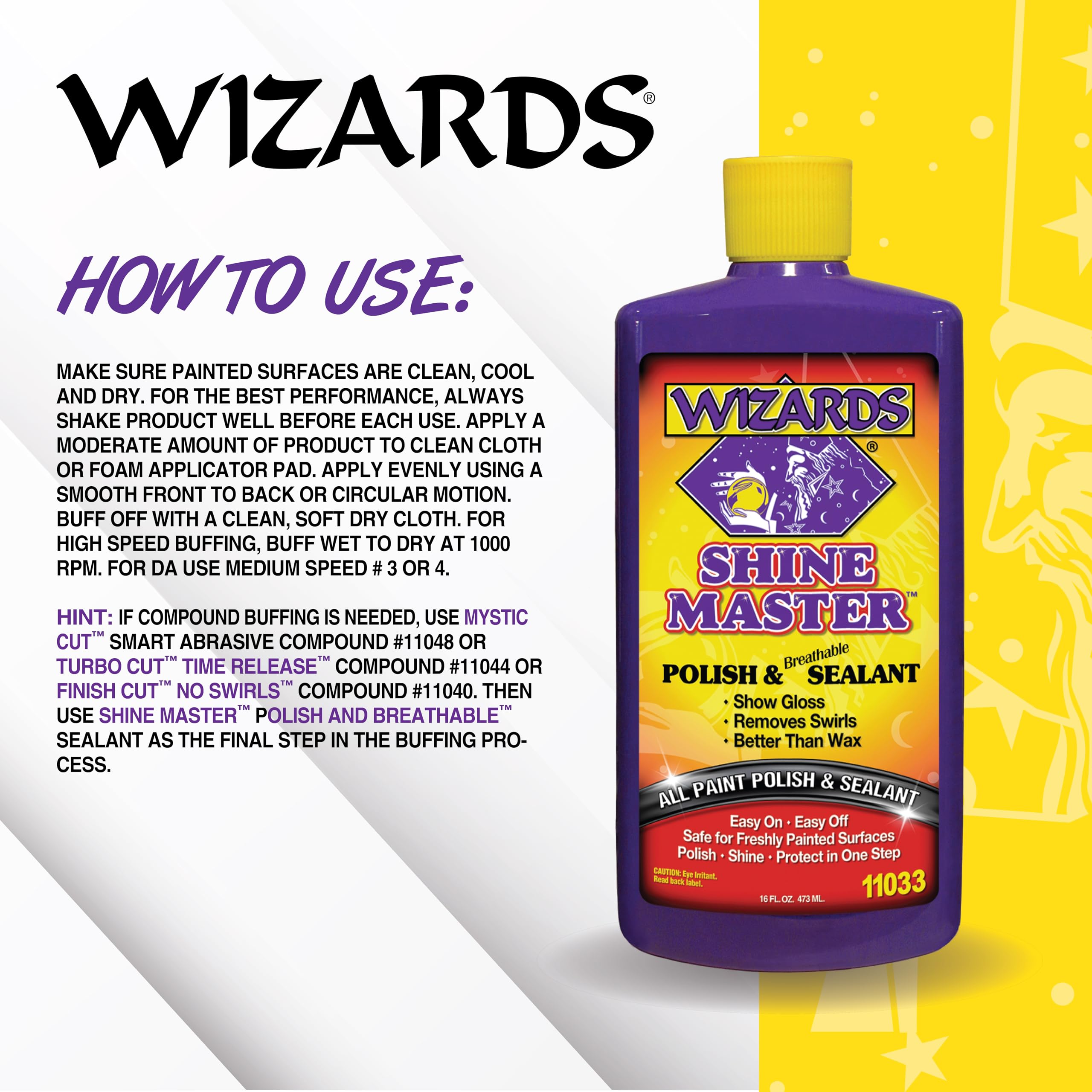 Close-up of Wizards polish texture highlighting smooth, spreadable formula for slick finish