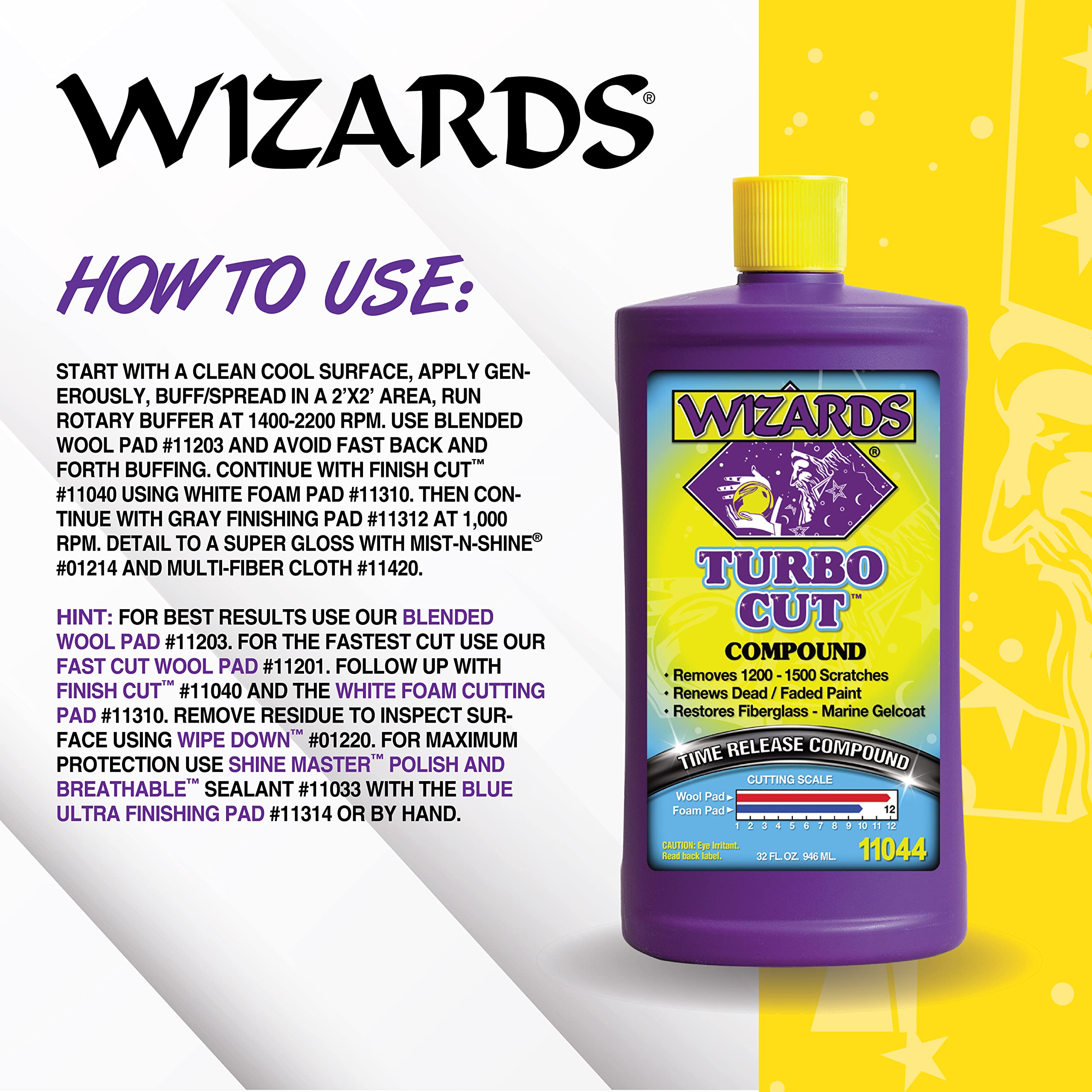 Wizards Turbo Cut applied with polisher showing fast defect removal benefit