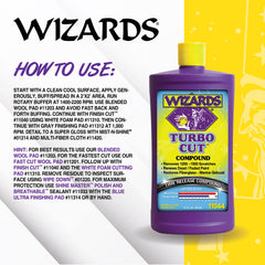 Wizards Turbo Cut applied with polisher showing fast defect removal benefit