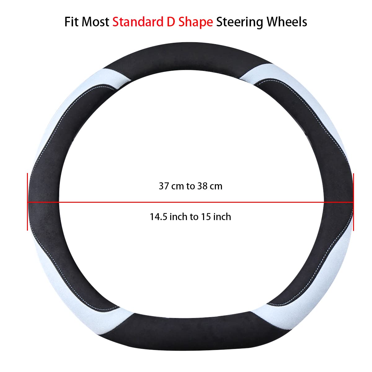 WJMZ size comparison with ruler showing fit for 14.5"–15" steering wheels