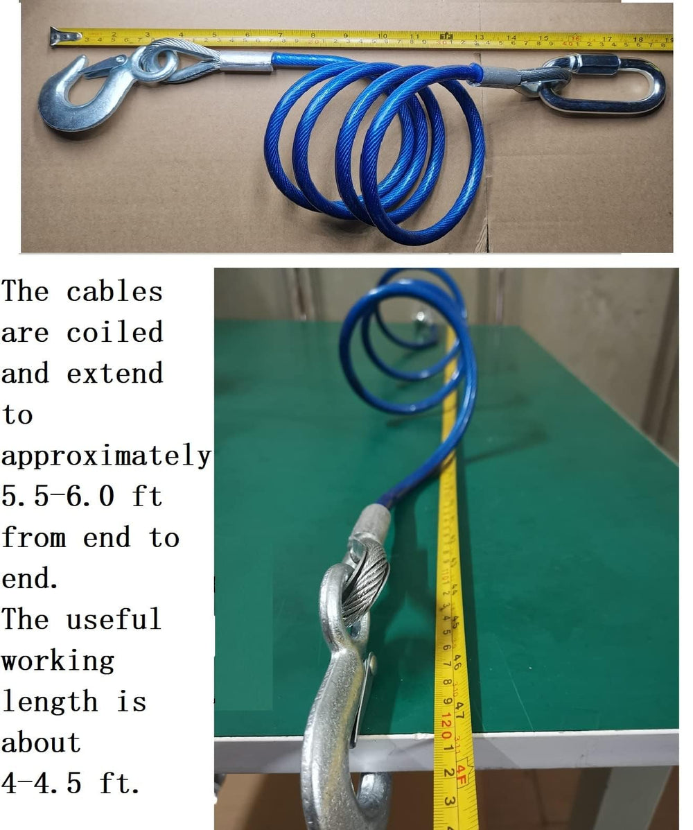WLLAUTO cables connected to trailer frame and tow vehicle showing ready-to-use safety backup benefit