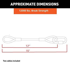 WLLAUTO cable attached to a towing bar showing added reach and security