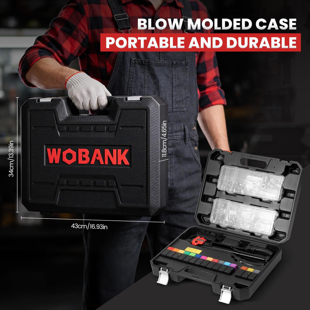 WOBANK next to ruler showing tool and hardware scale for accurate planning benefit