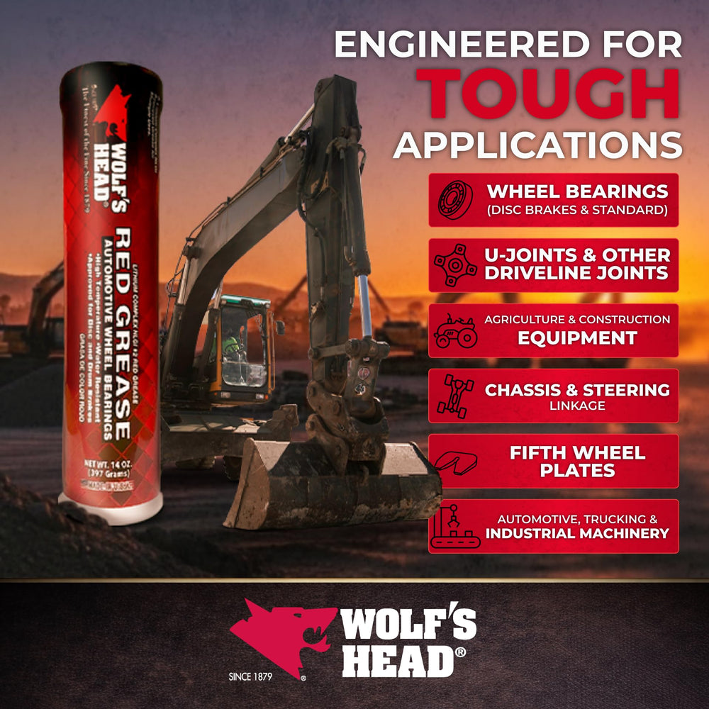 Wolf's Head tube attached to a grease gun showing ease of use for shop technicians