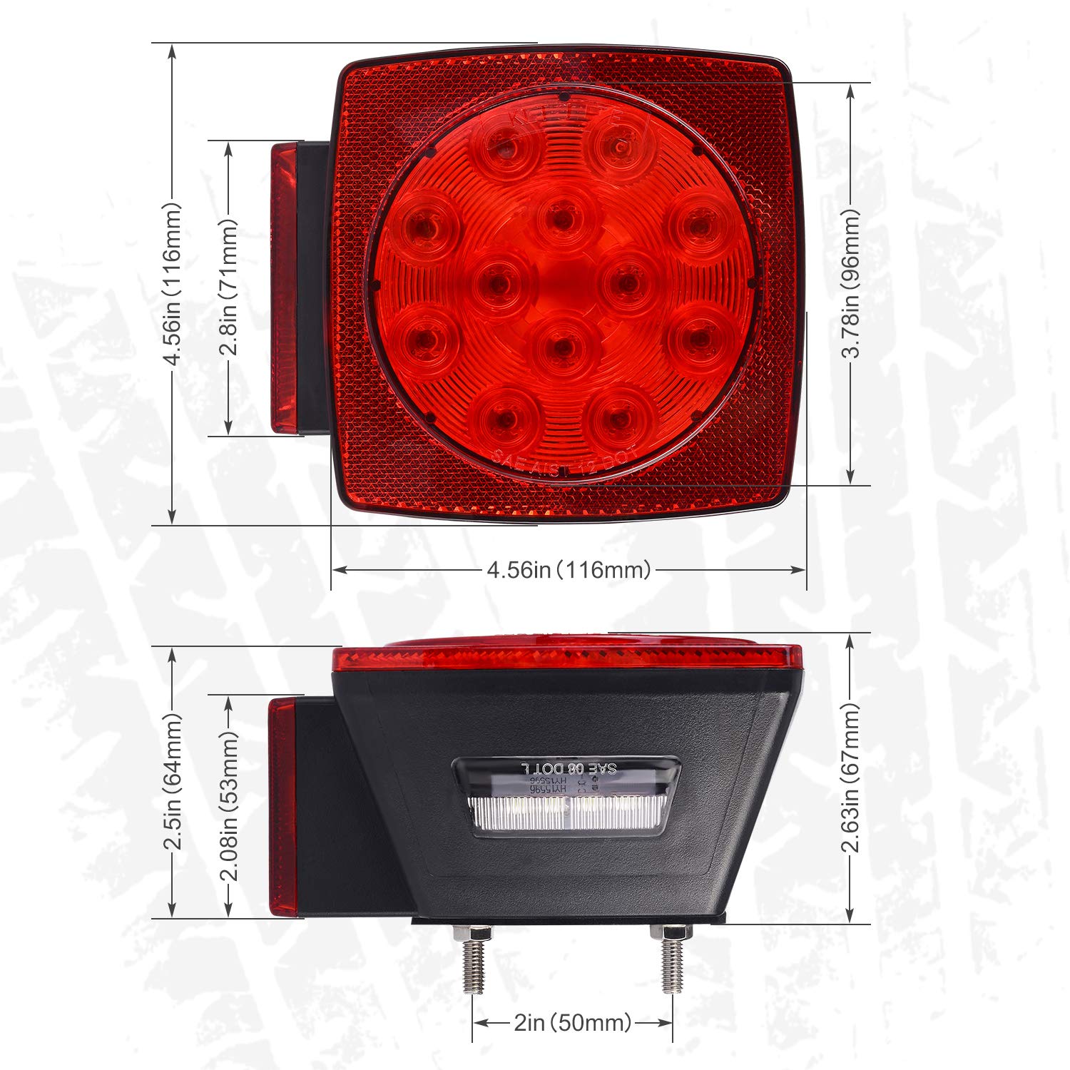 WoneNice tail light mounted on a boat trailer demonstrating road fitment